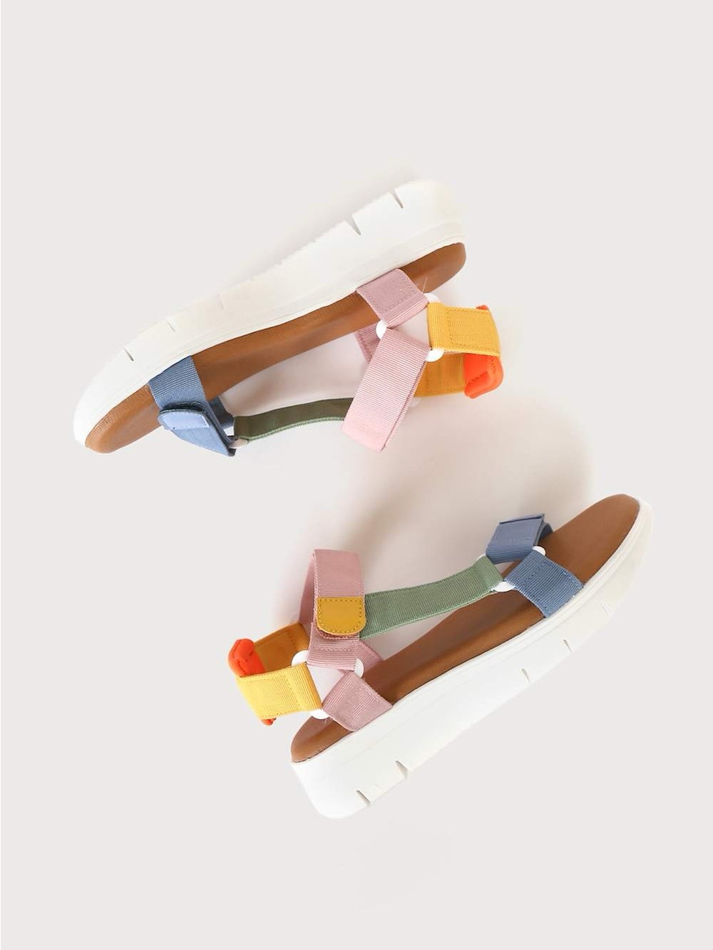 Qwest White Multi Strappy Platform Sandals